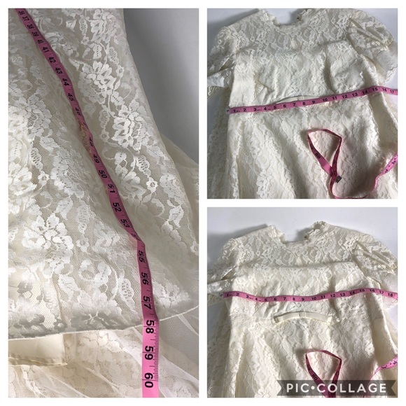 Vintage 70’s empire lace wedding dress costume - Picture 6 of 8